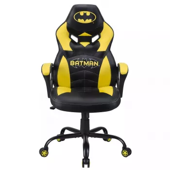 Kompiuterinė žaidimų kėdė Subsonic Batman Junior minkštasuolė paminkštinta sėdynė juoda geltona