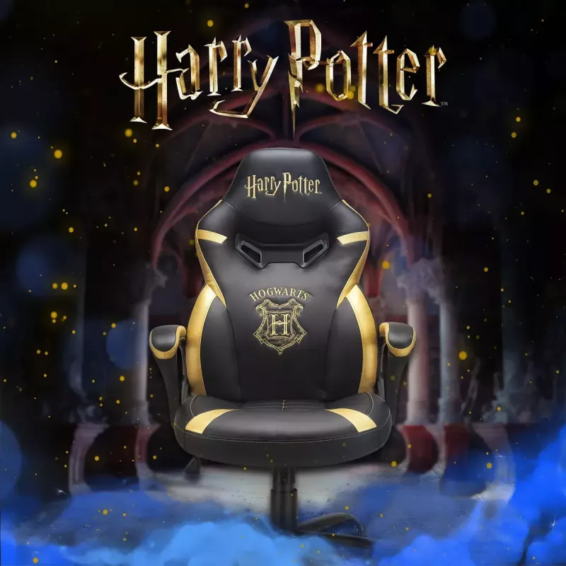 Kompiuterinė žaidimų kėdė Subsonic Junior Hogwarts Apmušta paminkštinta sėdynė Juoda Geltona