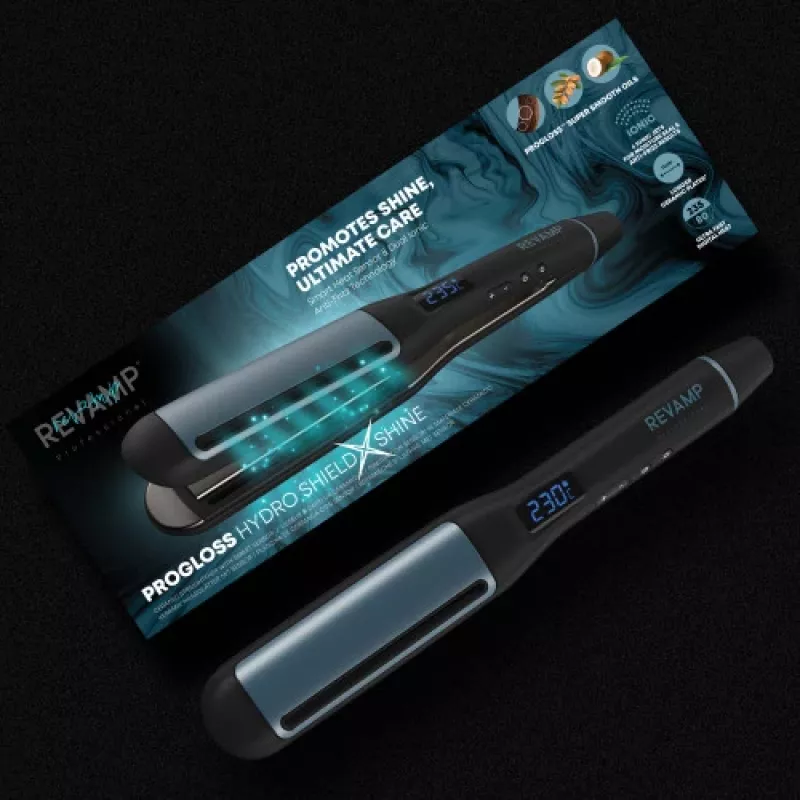 Revamp Progloss Hydro Shield X Shine tiesinimo lygintuvas Warm Juoda 3 m