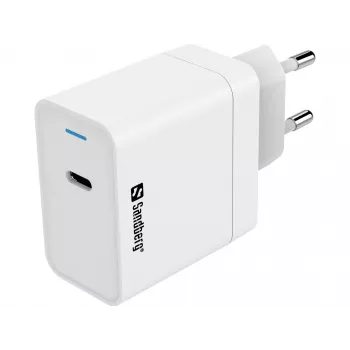 Kintamosios srovės įkroviklis Sandberg USB-C PD65W EU patalpų universalus baltas