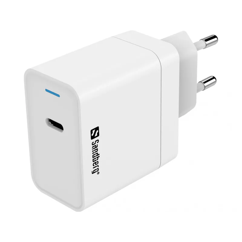 Kintamosios srovės įkroviklis Sandberg USB-C PD65W EU patalpų universalus baltas