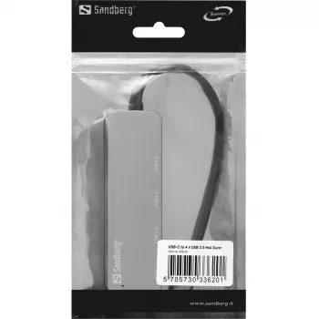 USB šakotuvas Sandberg USB-C į 4 x USB 3.0 šakotuvas SAVER