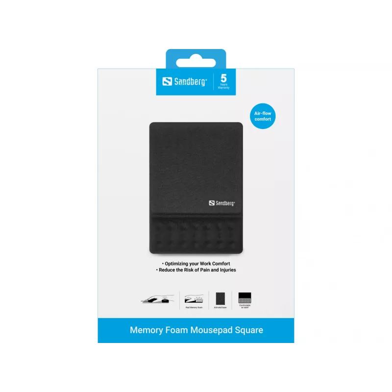 Sandberg Memory Foam pelėpad Square pelės kilimėlis