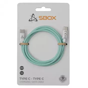 SBOX kabelis USB TYPE C -> USB TYPE C M/M 1M Žalias 60W
