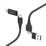 Hama 00201537 USB laidas USB 2.0 1,5 m USB A/USB C USB C/Micro-USB B juodas