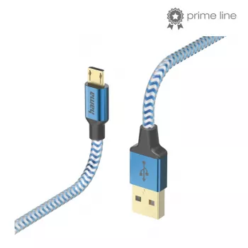 Hama Reflective USB kabelis USB 2.0 1.5 m USB A Micro-USB B Mėlynas