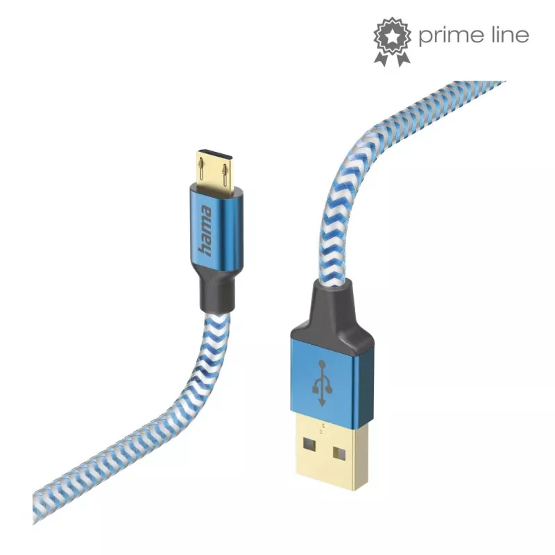 Hama Reflective USB kabelis USB 2.0 1.5 m USB A Micro-USB B Mėlynas