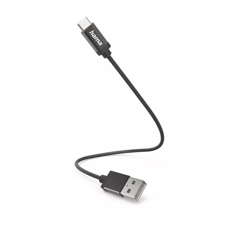 Hama 00201600 USB laidas USB 2.0 0,2 m USB A USB C juoda