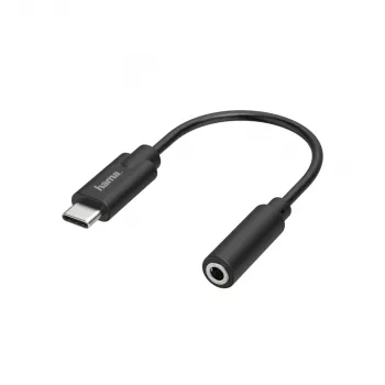 Hama 00205282 mobiliojo telefono laidas, juodas, USB C, 3,5 mm