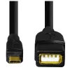 Hama 173892 USB laidas USB 2.0 0,15 m Micro-USB B USB A Juodas