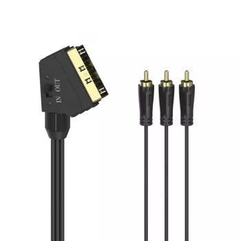 Hama 00205156 SCART laidas 1,5 m 3 x RCA juodas