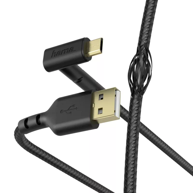 Hama Stand USB laidas USB 2.0 1,5 m USB A Micro-USB B juodas