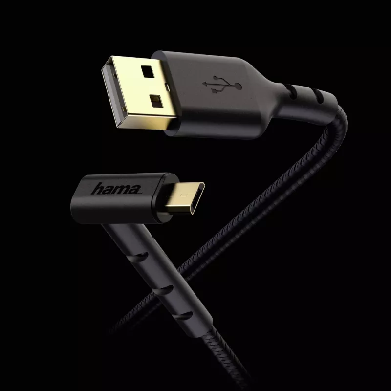 Hama Stand USB laidas USB 2.0 1,5 m USB A Micro-USB B juodas