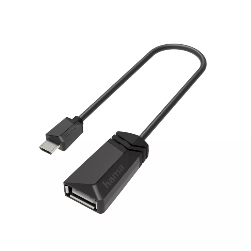 Hama 00200308 jungčių adapteris Micro-USB USB Type-A juodas