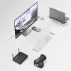 Hama 00200103 nešiojamojo kompiuterio dokas / prievado replikatorius USB 3.2 Gen 1 (3.1 Gen 1) Type-C pilkos spalvos