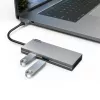 Hama 00200110 nešiojamojo kompiuterio dokas / prievadų atkartotuvas USB 3.2 Gen 1 (3.1 Gen 1) Type-C pilkas