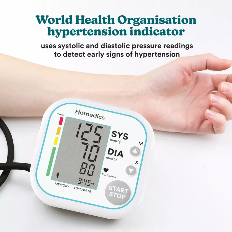 Automatinis žasto kraujospūdžio matuoklis HoMedics BPA-5020-EU1 su dideliu ekranu ir nereguliaraus širdies plakimo aptikimu