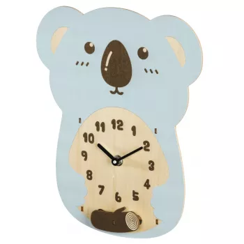Hama Koala švytuoklinis mechaninis laikrodis Kita Mėlyna, Ruda, Mediena