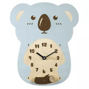 Hama Koala švytuoklinis mechaninis laikrodis Kita Mėlyna, Ruda, Mediena