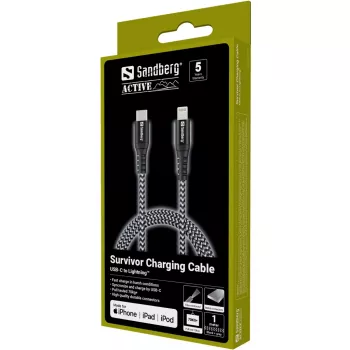 Sandberg Survivor USB-C PD>Lightning 1M laidas 1m 28g