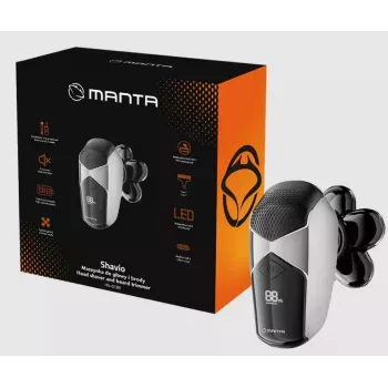 Manta HS-01BK Shavio galvos ir barzdos skustuvo rinkinys, juoda / chromuota