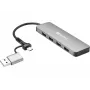 Sandberg USB-C/A į 4xUSB 3.0 šakotuvas aliumininis 5000 Mbit/s