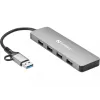 Sandberg USB-C/A į 4xUSB 3.0 šakotuvas aliumininis 5000 Mbit/s