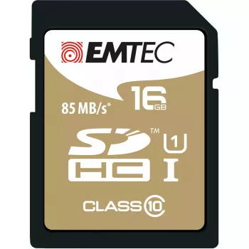 Flash atmintinė Emtec 16GB SDHC Class10 Gold