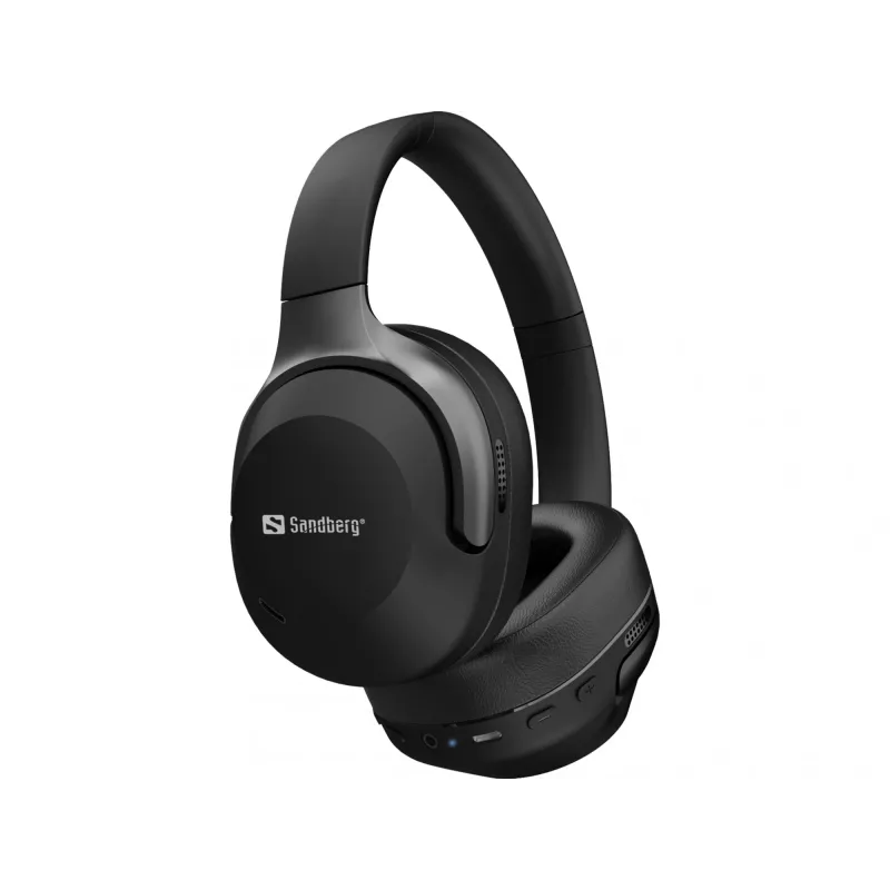 Sandberg Wireless Travel Headset ANC+ENC, belaidis, skambučiai/muzika, 228 g, ausinės, juoda
