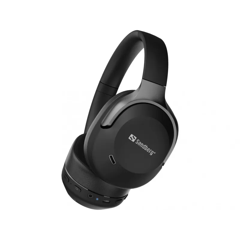 Sandberg Wireless Travel Headset ANC+ENC, belaidis, skambučiai/muzika, 228 g, ausinės, juoda