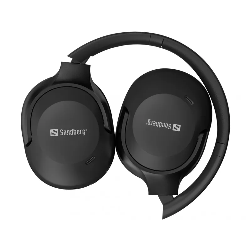 Sandberg Wireless Travel Headset ANC+ENC, belaidis, skambučiai/muzika, 228 g, ausinės, juoda