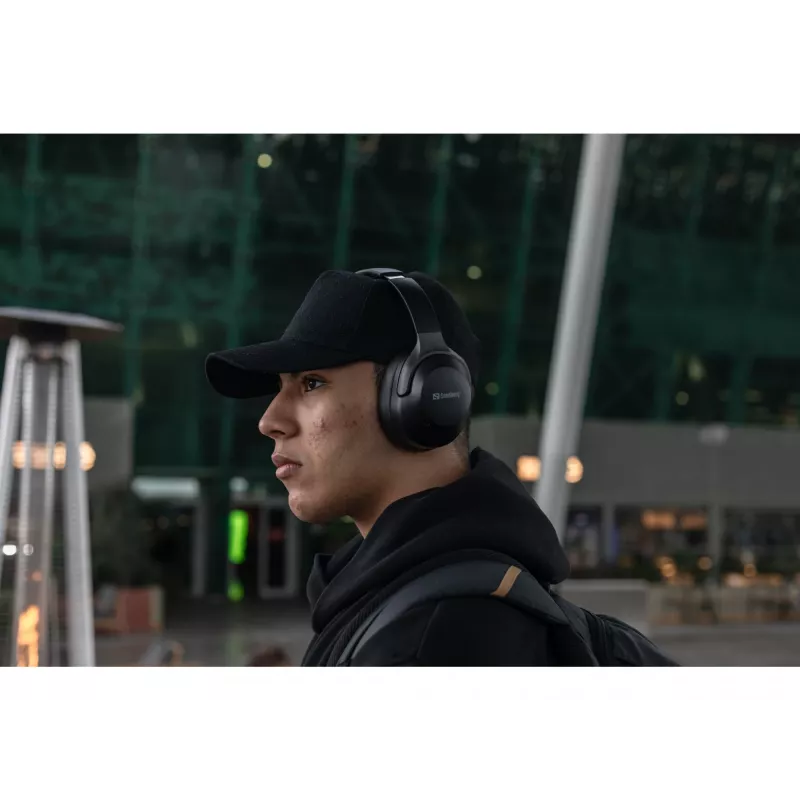 Sandberg Wireless Travel Headset ANC+ENC, belaidis, skambučiai/muzika, 228 g, ausinės, juoda