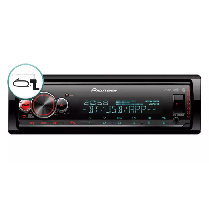 Automobilinis medijos imtuvas Pioneer MVH-S520DABAN 200 W Bluetooth juodas