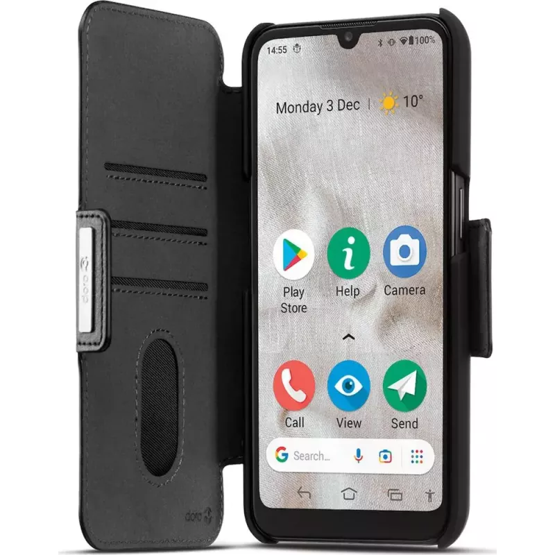 Mobiliojo telefono dėklas Bigben Connected DOROFOLIO8100N juodas skirtas Doro 8100/8110