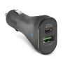 Automobilinis įkroviklis SBS Mobile TECRPD25W — automobilinis žiebtuvėlio lizdas, 12–24 V, 1×USB-A, 1×USB-C, greitas įkrovimas, juoda
