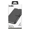 Piniginės tipo dėklas SBS TEBKWALIP1561K, skirtas iPhone 15, juodas, 15,5 cm