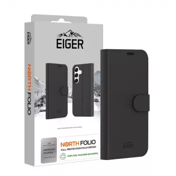 Piniginės tipo dėklas EIGER EGCA00591 skirtas Samsung Galaxy Xcover7 16,8 cm juodas