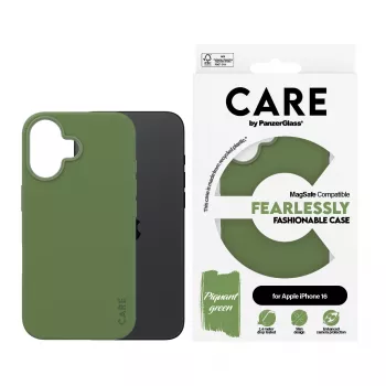 PanzerGlass CARE™ pagal ® Dėklas Žalias su MagSafe iPhone 16, Dėklas, Apple, Apple - iPhone 16, Žalia