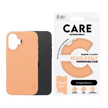 Dėklas PanzerGlass CARE by ® madingas dėklas Peachy su MagSafe iPhone 16 Skaidrus