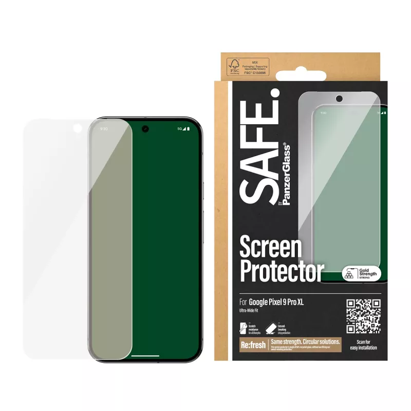 Ekrano apsauga PanzerGlass SAFE. by ® Google Pixel 9 Pro XL Ultra-Wide Fit atspari įbrėžimams ir smūgiams