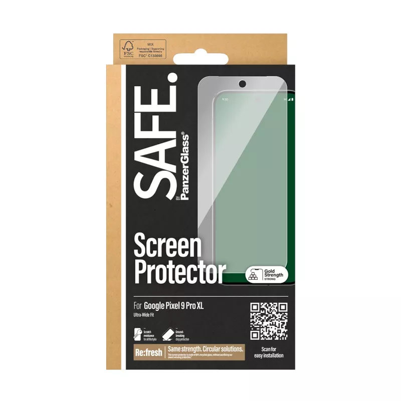Ekrano apsauga PanzerGlass SAFE. by ® Google Pixel 9 Pro XL Ultra-Wide Fit atspari įbrėžimams ir smūgiams