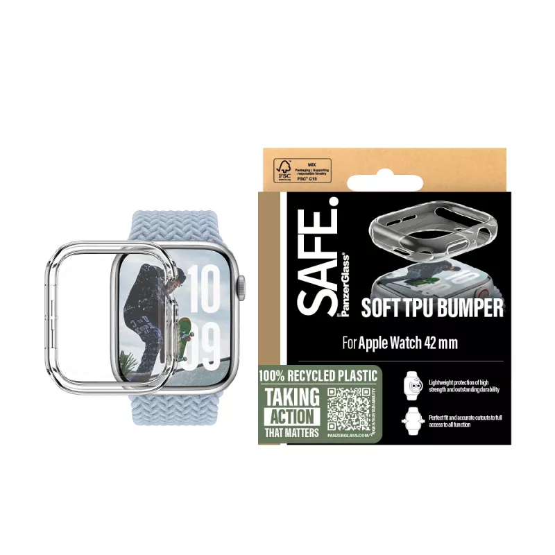 PanzerGlass SAFE. by ® TPU buferis permatomas Apple Watch Series 11 | 10 | 42mm