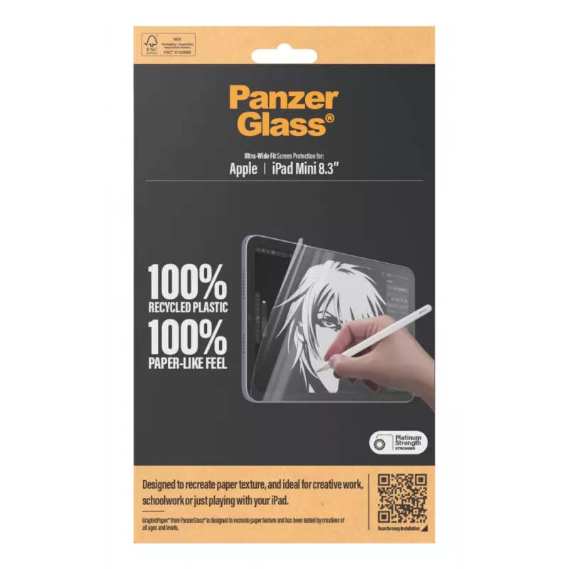 PanzerGlass ® GraphicPaper® Ekrano apsauga iPad Mini 8,3 col. (2021, 2024) | Itin platus pritaikymas