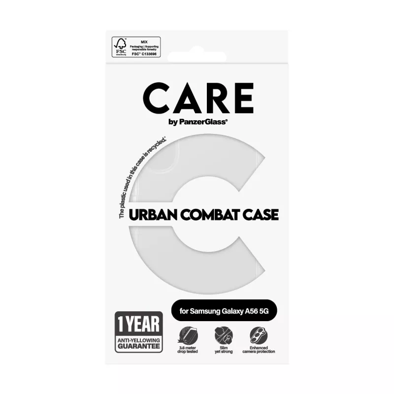“PanzerGlass CARE™ by ® Urban Combat” dėklas, permatomas, skirtas “Samsung Galaxy A56 5G”