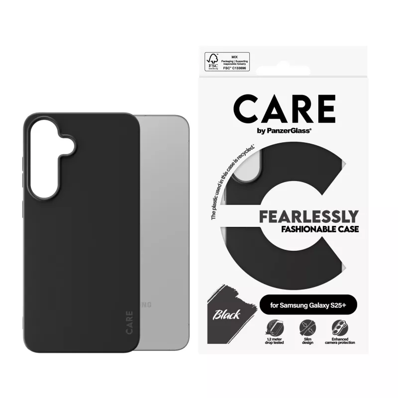 PanzerGlass CARE™ by ® dėklas, juodas, Samsung Galaxy S25+