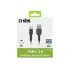 USB kabelis SBS Mobile TECABLETYC1KPOS — USB A į USB C, USB 2.0, 1 m, juodas
