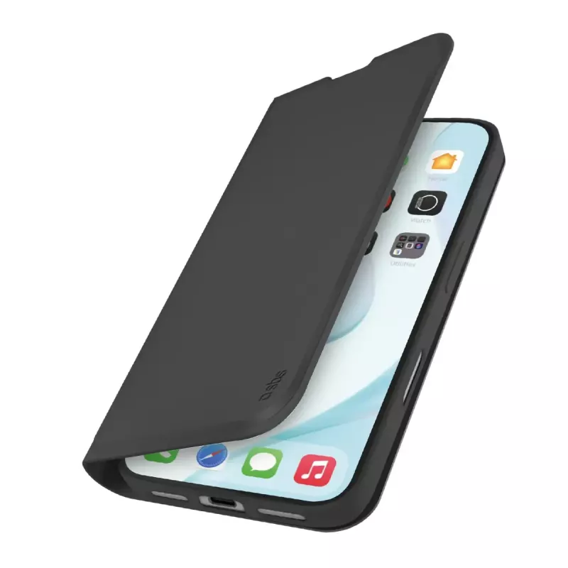 Piniginės tipo dėklas SBS TEWALIP1763K skirtas iPhone 17, juodas, su stalo stovu