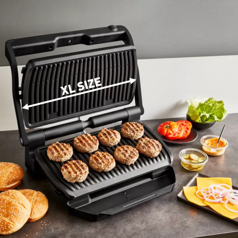 Kontaktinis grilis Tefal Optigrill+ XL GC727810 2000W, stačiakampis, reguliuojamas termostatas, juoda, 445×365×175mm