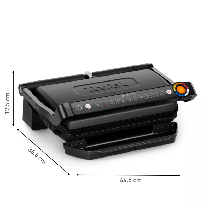 Kontaktinis grilis Tefal Optigrill+ XL GC727810 2000W, stačiakampis, reguliuojamas termostatas, juoda, 445×365×175mm