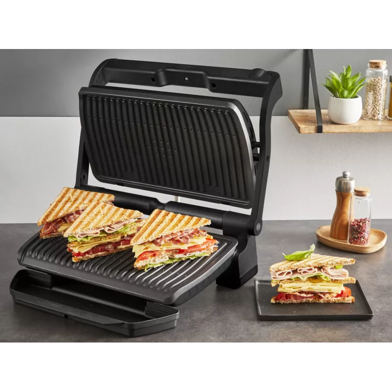 Kontaktinis grilis Tefal Optigrill+ XL GC727810 2000W, stačiakampis, reguliuojamas termostatas, juoda, 445×365×175mm